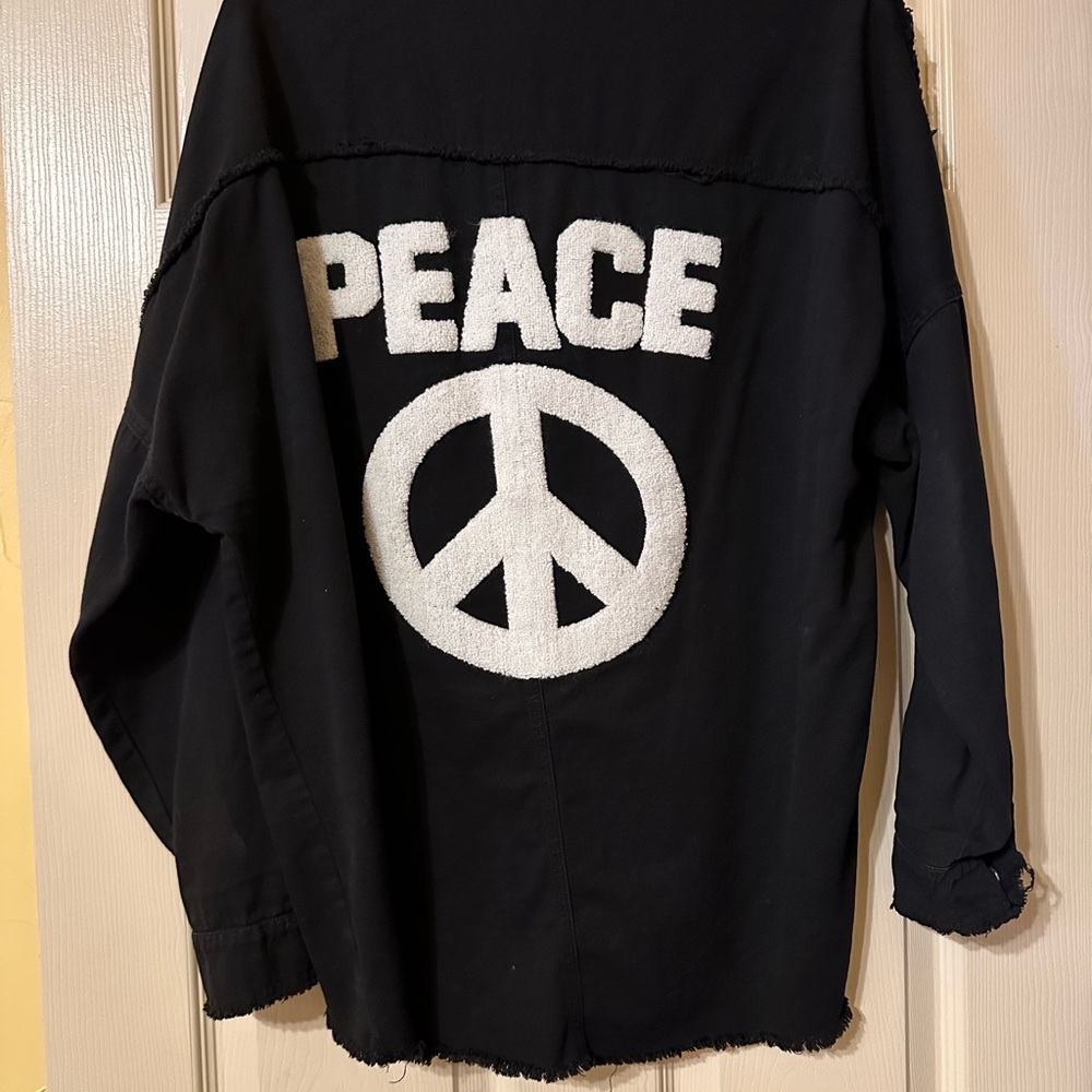 Black Jacket with Peace Sign